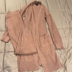 Ribbed Knit Cardigan Sweater & Pants Set